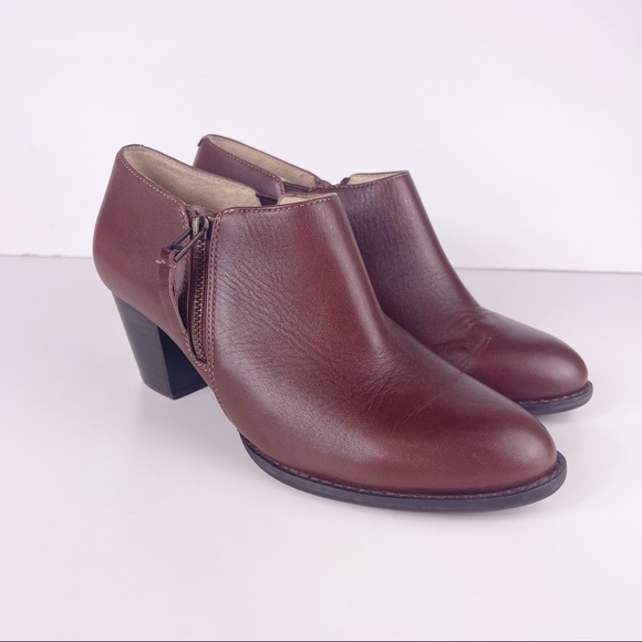 Vionic Shoes - Vionic Taber Brown Short Heel Side Zipper Leather Ankle Boots Women’s Size 7